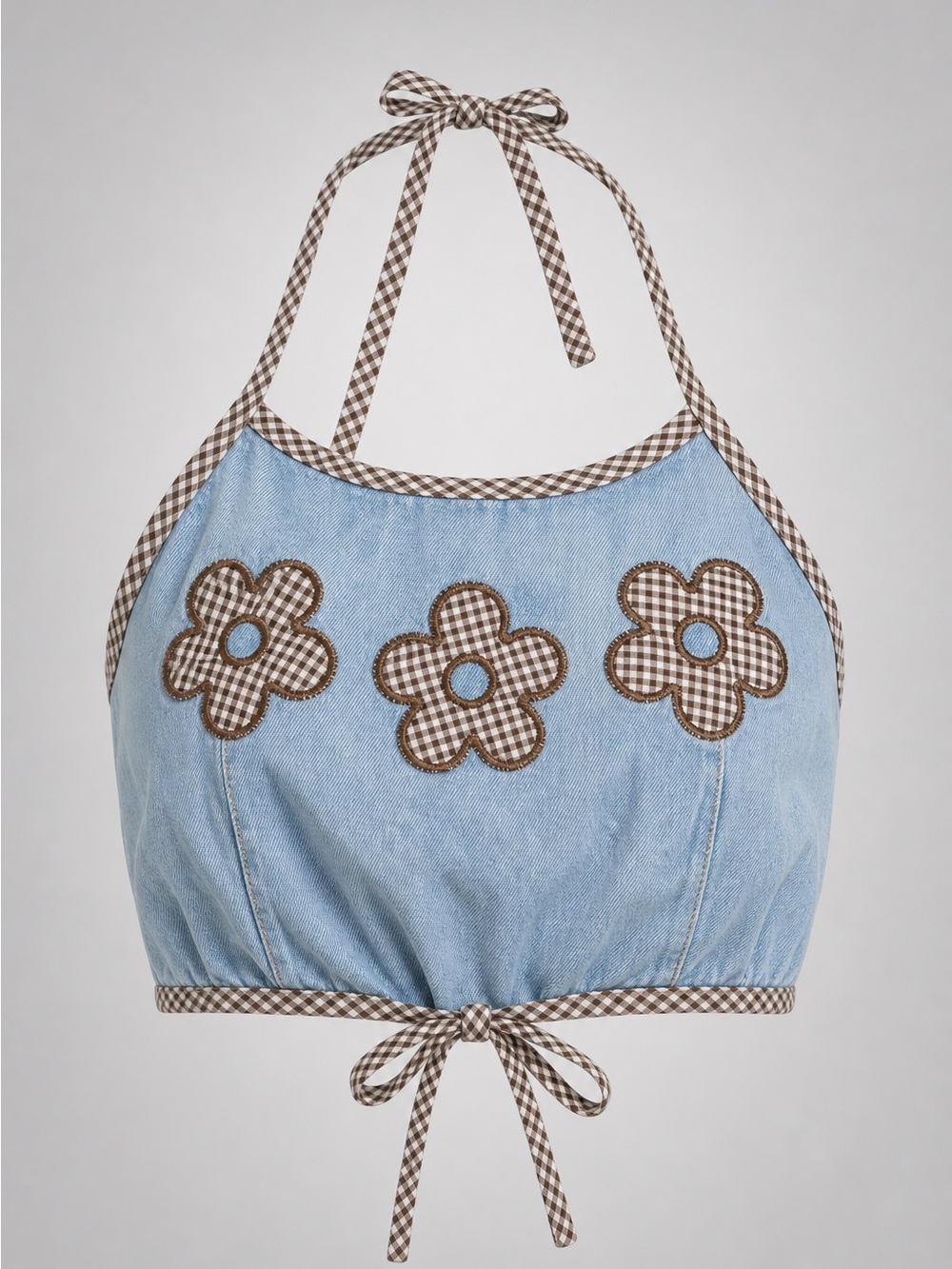 Vintage California concepts Blue Halter Top Size L